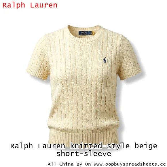 Ralph Lauren knitted-style beige short-sleeve