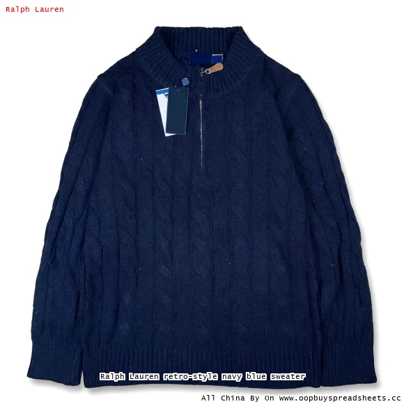 Ralph Lauren retro-style navy blue sweater
