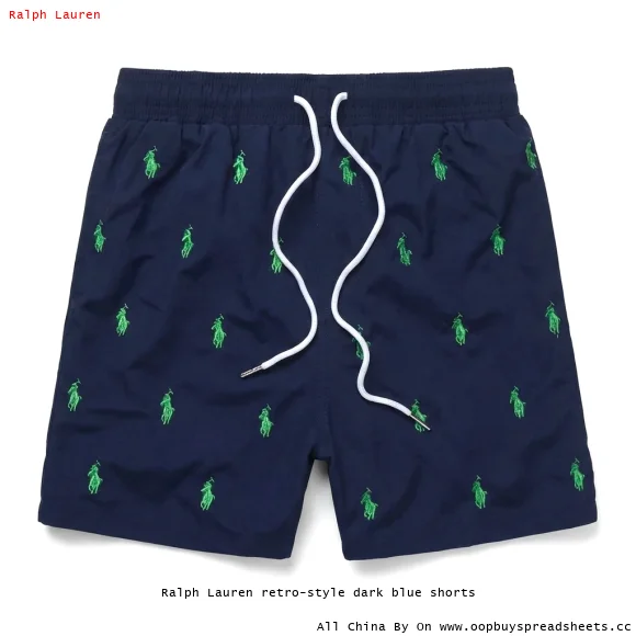 Ralph Lauren retro-style dark blue shorts