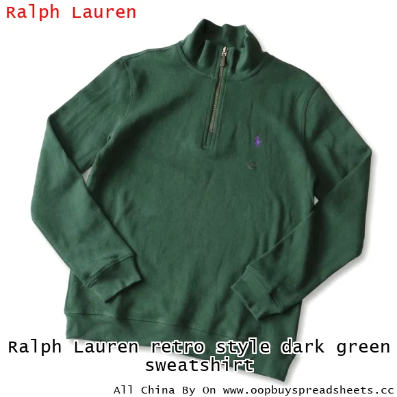 Ralph Lauren retro style dark green sweatshirt