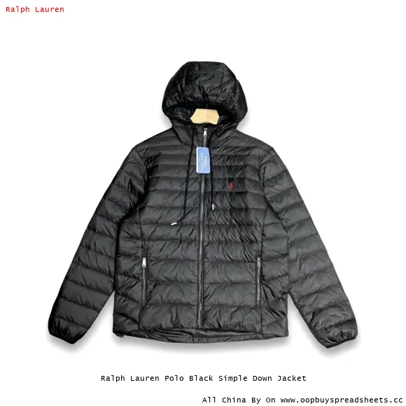 Ralph Lauren Polo Black Simple Down Jacket