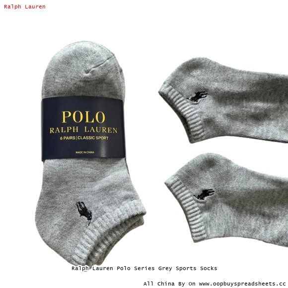 Ralph Lauren Polo Series Grey Sports Socks