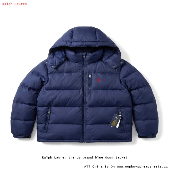 Ralph Lauren trendy brand blue down jacket