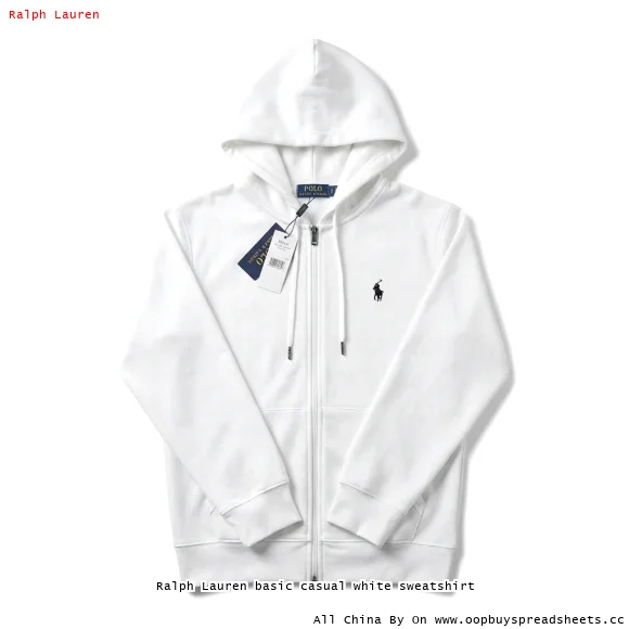 Ralph Lauren basic casual white sweatshirt