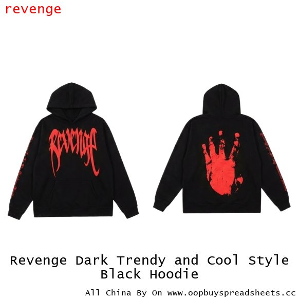 Revenge Dark Trendy and Cool Style Black Hoodie