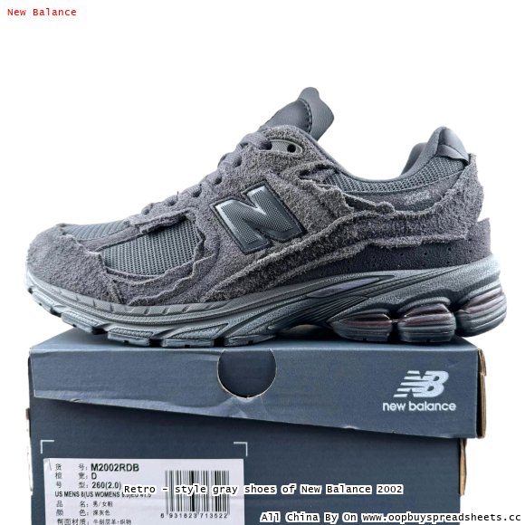 Retro - style gray shoes of New Balance 2002