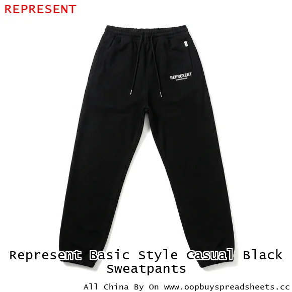 Represent Basic Style Casual Black Sweatpants