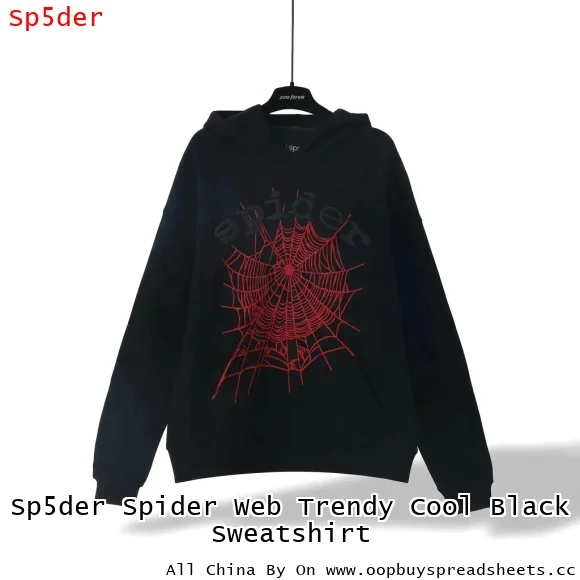 Sp5der Spider Web Trendy Cool Black Sweatshirt