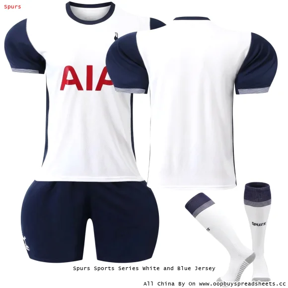 Spurs Sports Series White and Blue Jersey