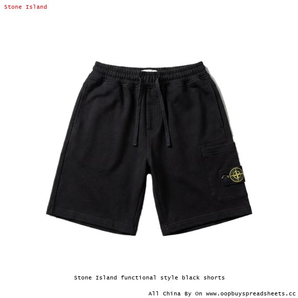 Stone Island functional style black shorts