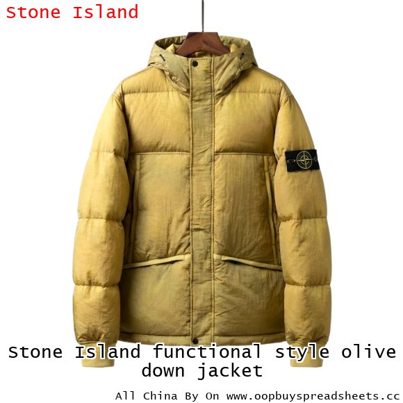 Stone Island functional style olive down jacket