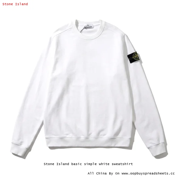 Stone Island basic simple white sweatshirt