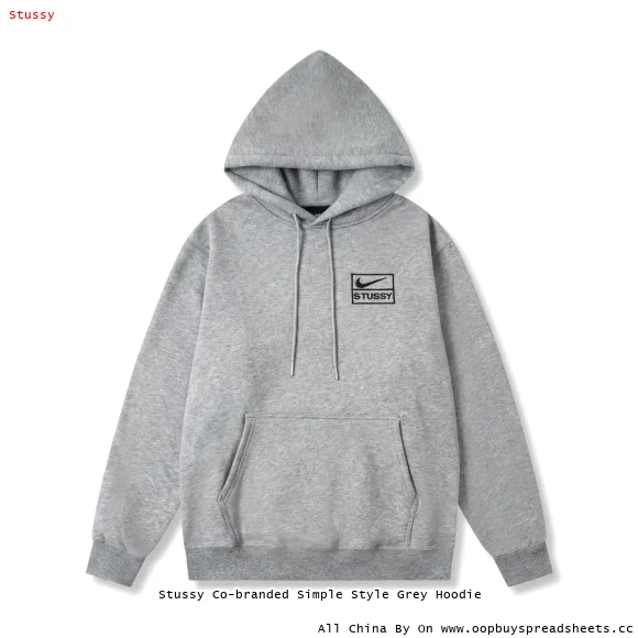 Stussy Co-branded Simple Style Grey Hoodie