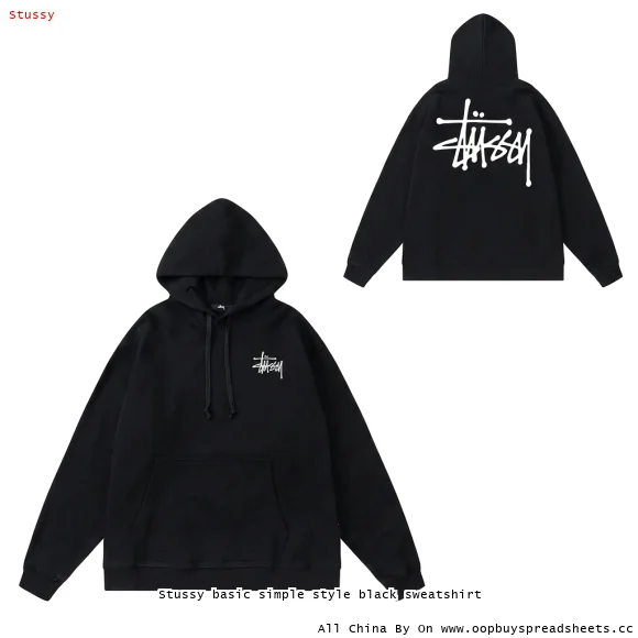 Stussy basic simple style black sweatshirt