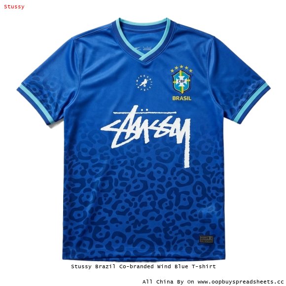 Stussy Brazil Co-branded Wind Blue T-shirt