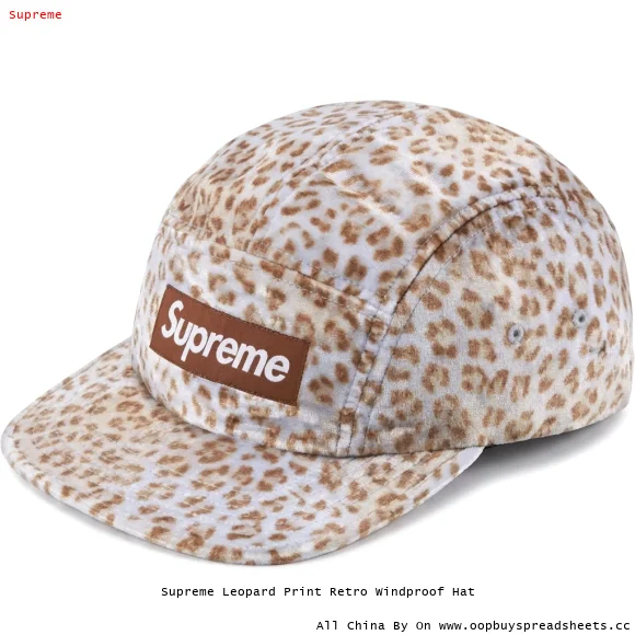 Supreme Leopard Print Retro Windproof Hat