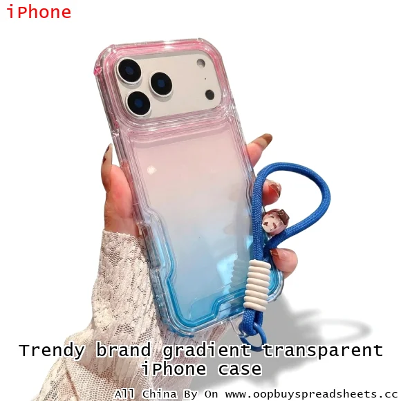Trendy brand gradient transparent iPhone case