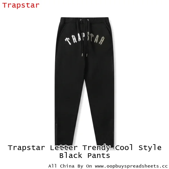 Trapstar Letter Trendy Cool Style Black Pants