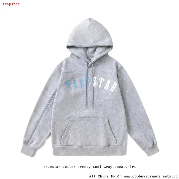 Trapstar Letter Trendy Cool Gray Sweatshirt