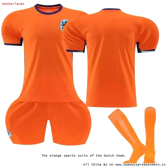 The orange sports suits of the Dutch team.