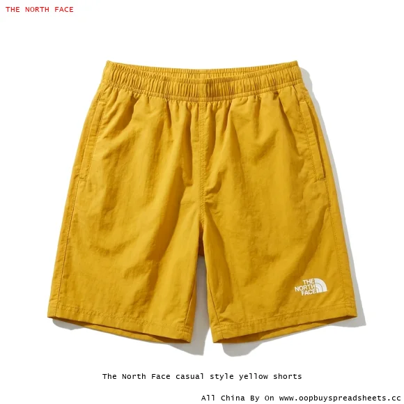 The North Face casual style yellow shorts