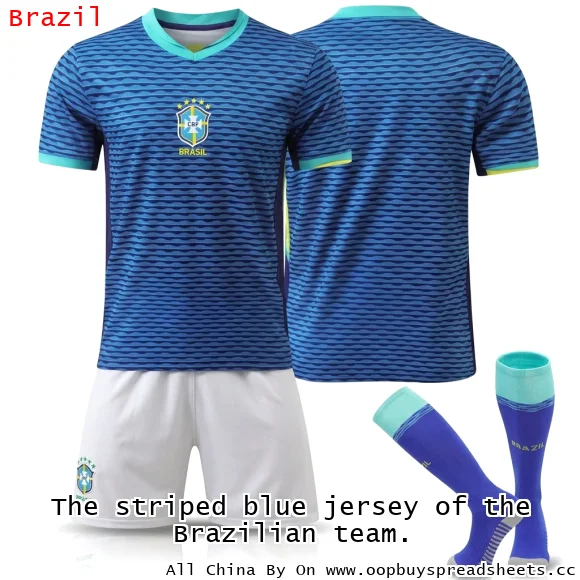 The striped blue jersey of the Brazilian team.