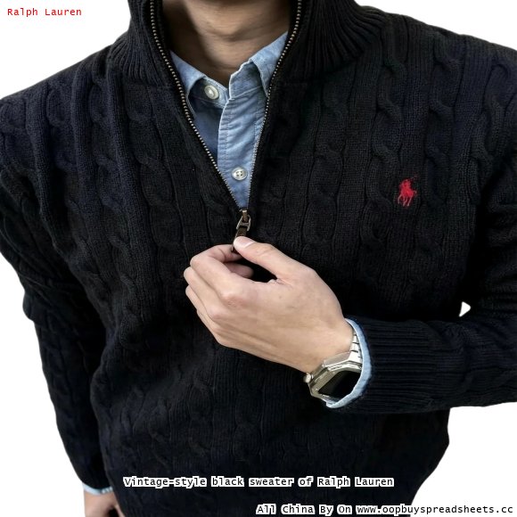 Vintage-style black sweater of Ralph Lauren