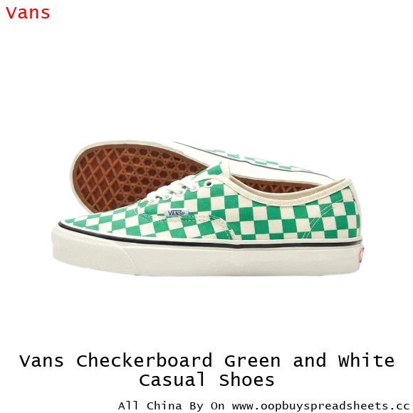 Vans Checkerboard Green and White Casual Shoes