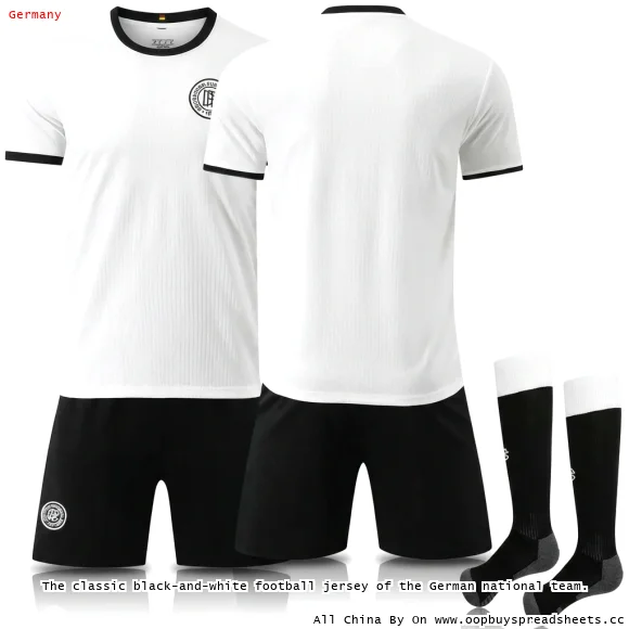 The classic black-and-white football jersey of the German national team.