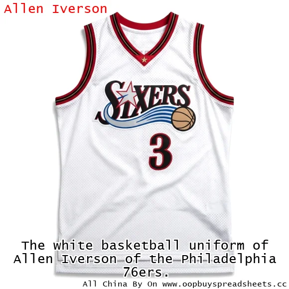 The white basketball uniform of Allen Iverson of the Philadelphia 76ers.