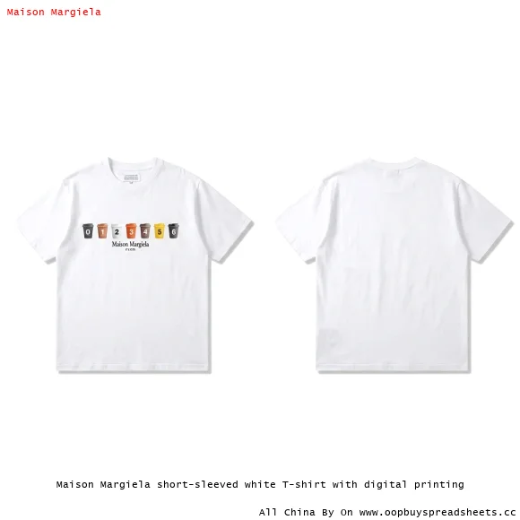 Maison Margiela short-sleeved white T-shirt with digital printing