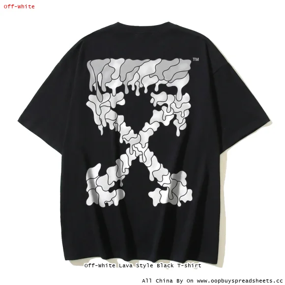 Off-White Lava Style Black T-shirt