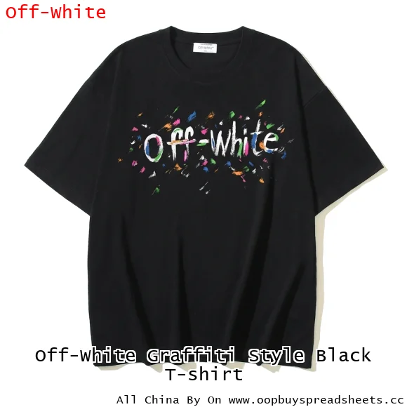 Off-White Graffiti Style Black T-shirt