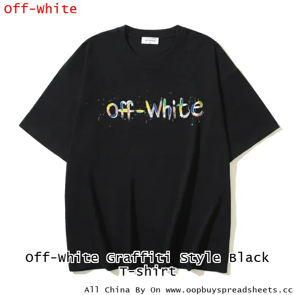 Off-White Graffiti Style Black T-shirt