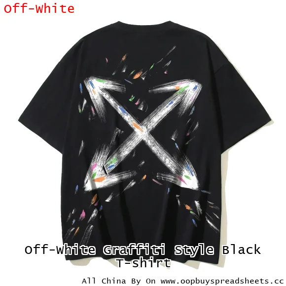 Off-White Graffiti Style Black T-shirt
