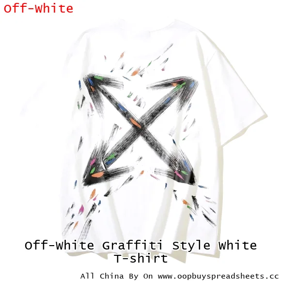 Off-White Graffiti Style White T-shirt