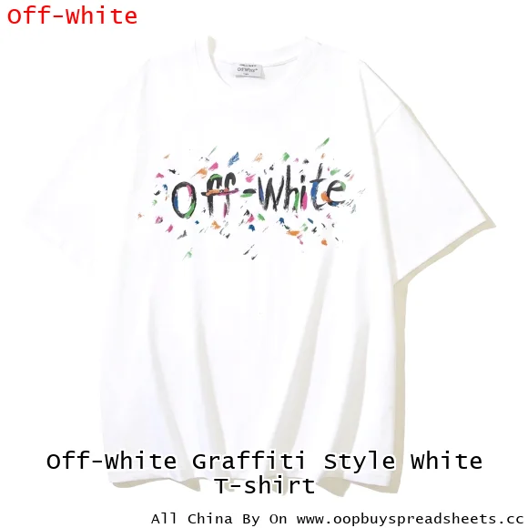 Off-White Graffiti Style White T-shirt