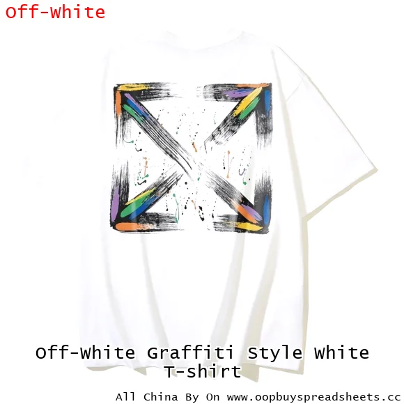 Off-White Graffiti Style White T-shirt