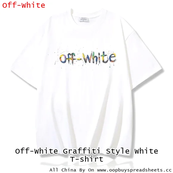 Off-White Graffiti Style White T-shirt