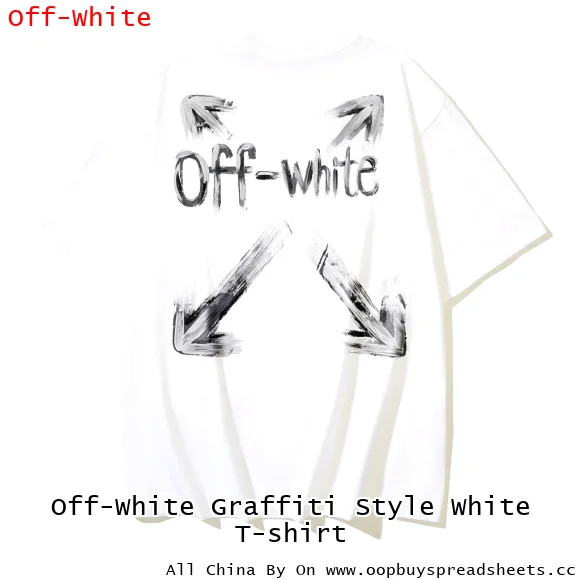 Off-White Graffiti Style White T-shirt