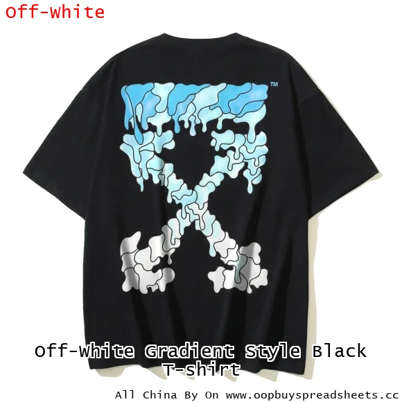 Off-White Gradient Style Black T-shirt