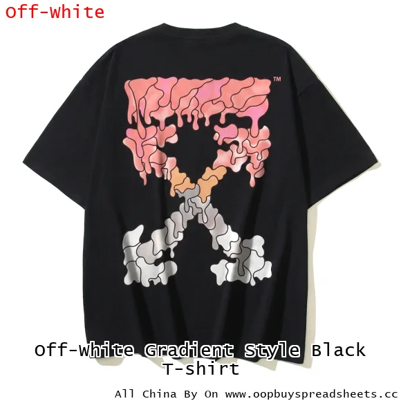 Off-White Gradient Style Black T-shirt