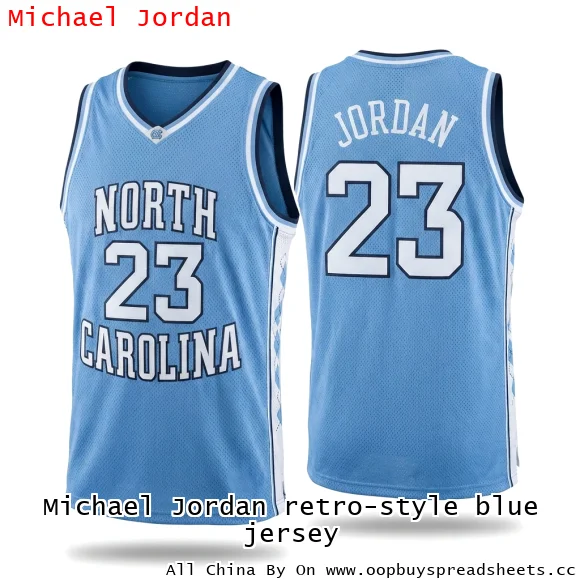 Michael Jordan retro-style blue jersey