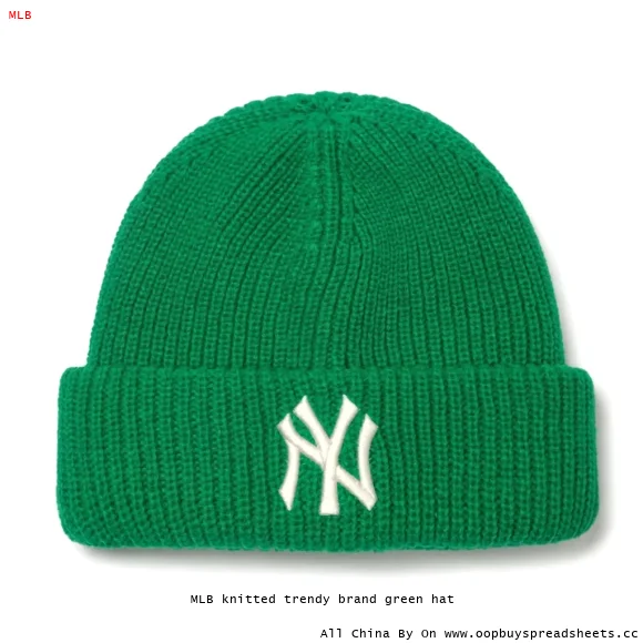 MLB knitted trendy brand green hat