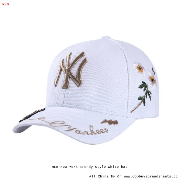 MLB New York trendy style white hat