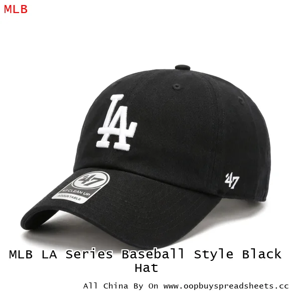 MLB LA Series Baseball Style Black Hat