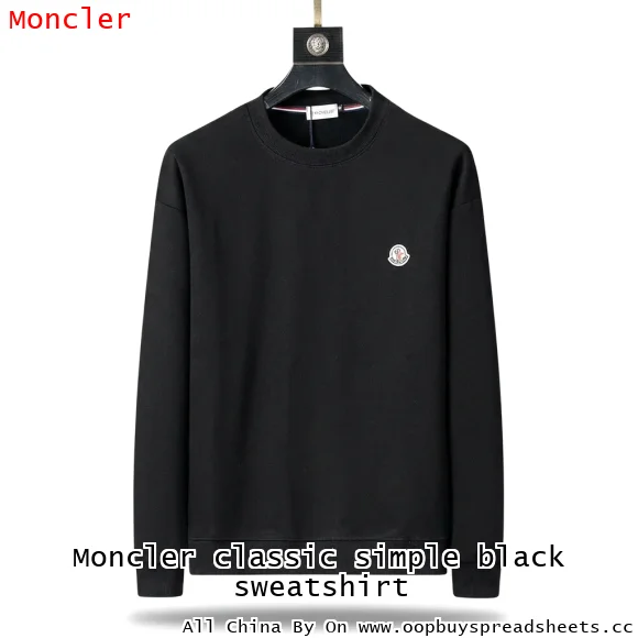 Moncler classic simple black sweatshirt