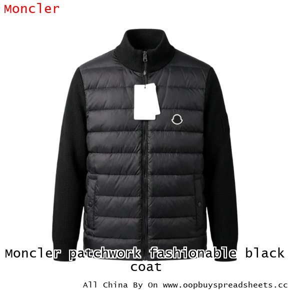 Moncler patchwork fashionable black coat