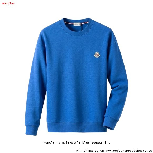 Moncler simple-style blue sweatshirt