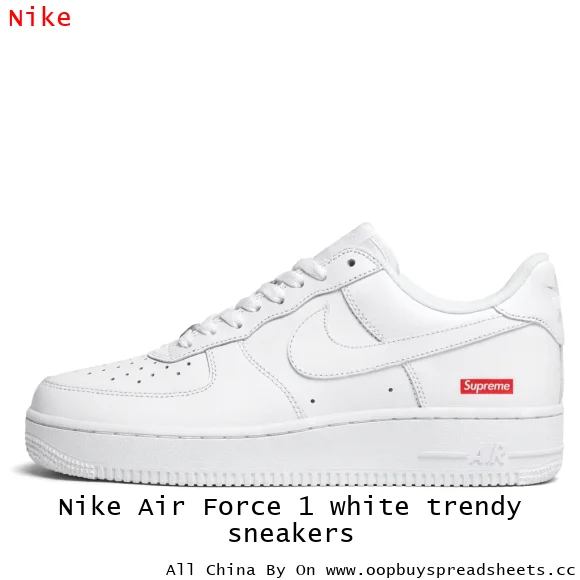 Nike Air Force 1 white trendy sneakers